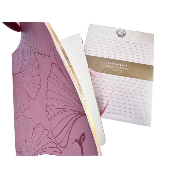Papyrus Pink Journal Blank Rules Lines Elastic Band & Shell Notepad 150 Sheets - Picture 3 of 3